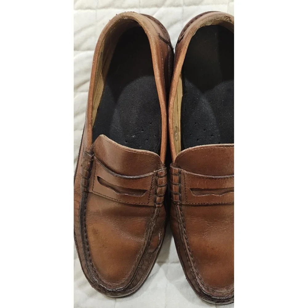 Mephisto Spinnaker Cap Vert Penny Loafer Boat Shoes Men's Size 8 Brown Leather